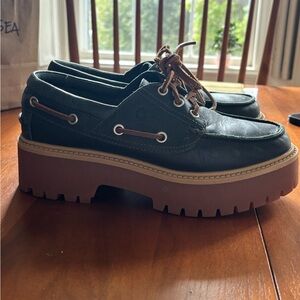 Timberland Stone Street Platform Boat Shoes - Dark Green